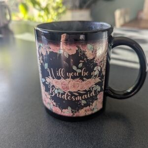 Floral Black Bridesmaid Mug